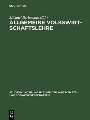 cover image of Allgemeine Volkswirtschaftslehre